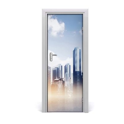 Self-adhesive door sticker Skyscrapers