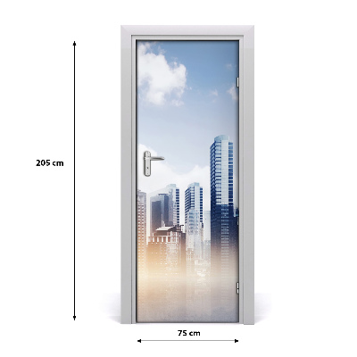 Self-adhesive door sticker Skyscrapers