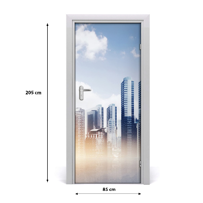 Self-adhesive door sticker Skyscrapers