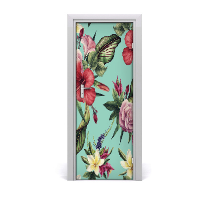 Self-adhesive door veneer Hawaiian pattern