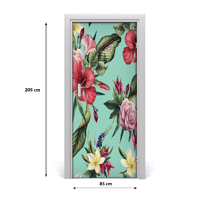 Self-adhesive door veneer Hawaiian pattern