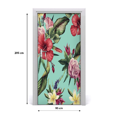 Self-adhesive door veneer Hawaiian pattern