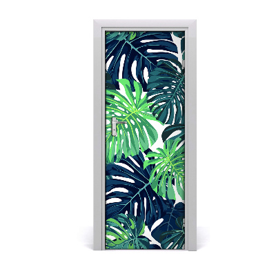 Self-adhesive door veneer Tropical leaves