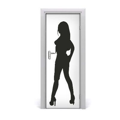 Door wallpaper Silhouette of a woman