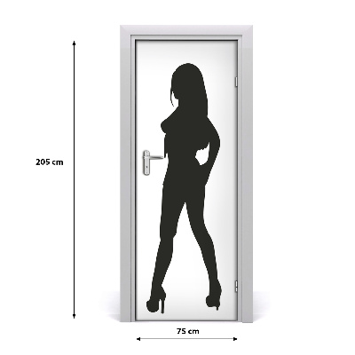 Door wallpaper Silhouette of a woman