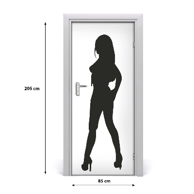 Door wallpaper Silhouette of a woman