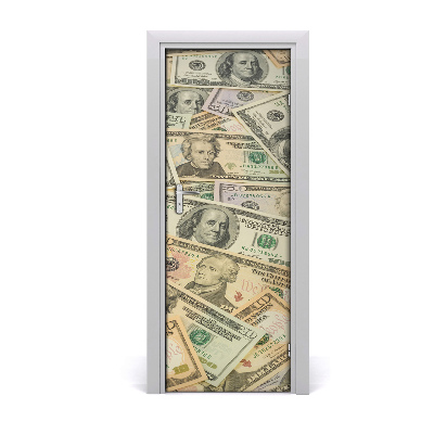 Door wallpaper Dollar banknotes