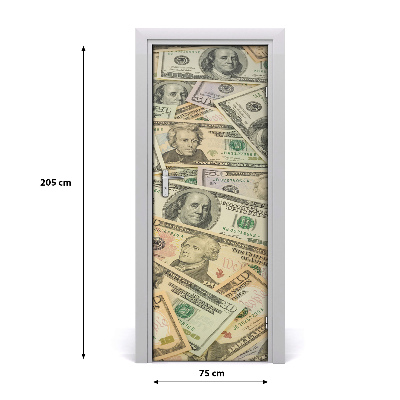 Door wallpaper Dollar banknotes