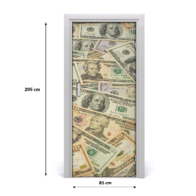 Door wallpaper Dollar banknotes