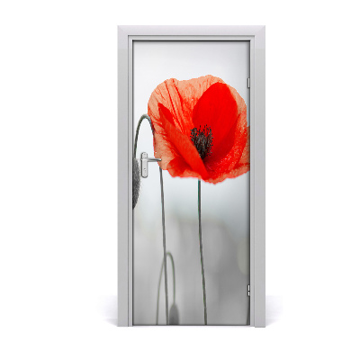 Door adhesive Field poppies