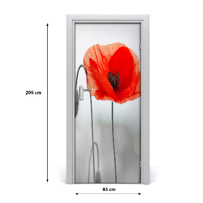 Door adhesive Field poppies