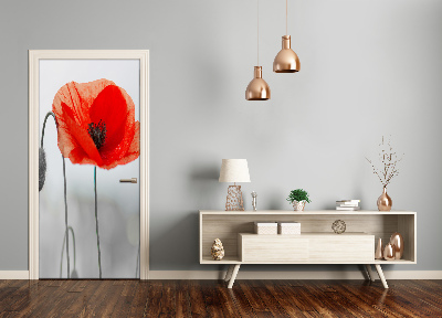 Door adhesive Field poppies