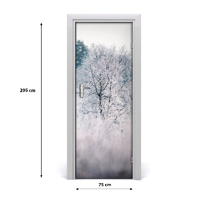 Self-adhesive door sticker Winter forest