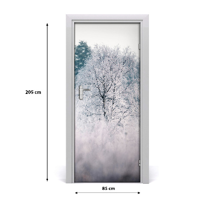 Self-adhesive door sticker Winter forest