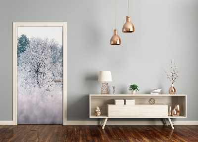 Self-adhesive door sticker Winter forest