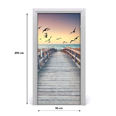 Self-adhesive door sticker Path to the beach