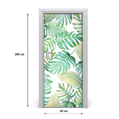 Self-adhesive door veneer Tropical leaves
