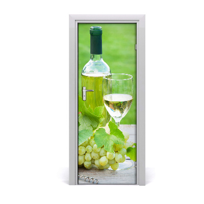 Self-adhesive door sticker Grapes and wine