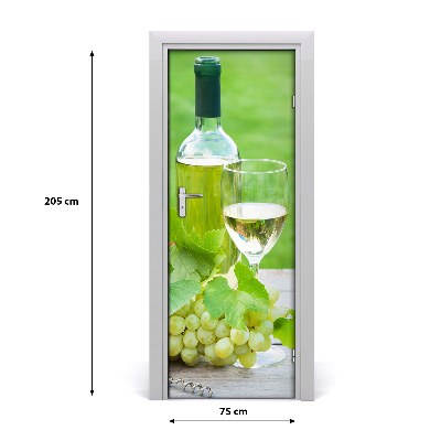 Self-adhesive door sticker Grapes and wine