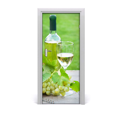 Self-adhesive door sticker Grapes and wine