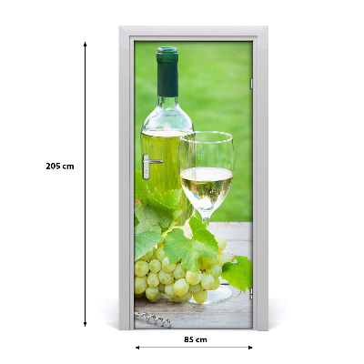 Self-adhesive door sticker Grapes and wine