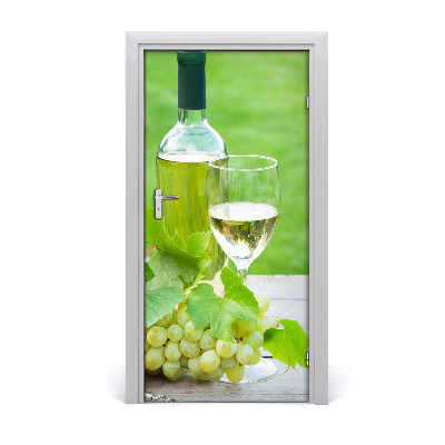 Self-adhesive door sticker Grapes and wine