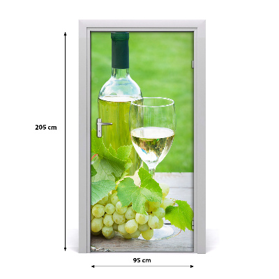 Self-adhesive door sticker Grapes and wine