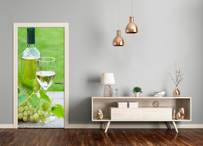 Self-adhesive door sticker Grapes and wine