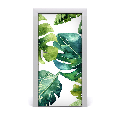 Self-adhesive door veneer Tropical leaves