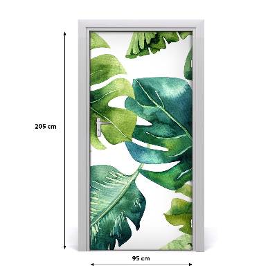 Self-adhesive door veneer Tropical leaves