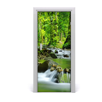 Self-adhesive door sticker Mountain stream