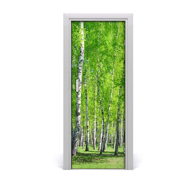 Self-adhesive door sticker Birch forest