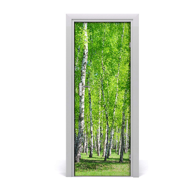 Self-adhesive door sticker Birch forest