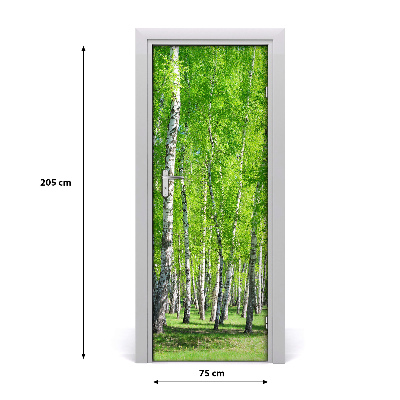 Self-adhesive door sticker Birch forest