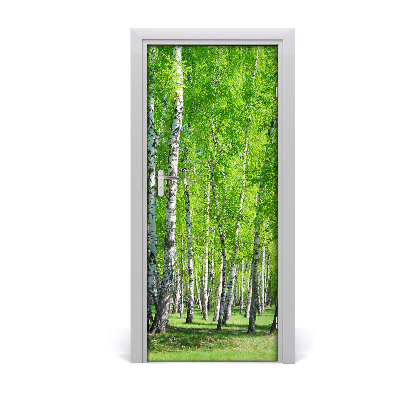 Self-adhesive door sticker Birch forest