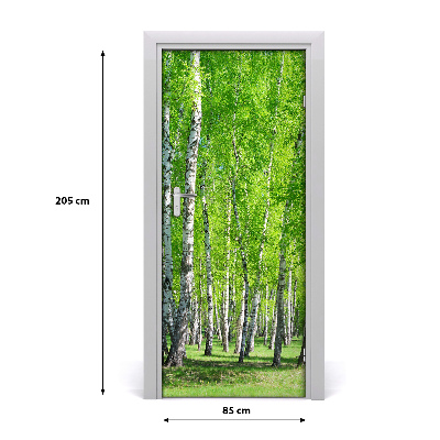 Self-adhesive door sticker Birch forest