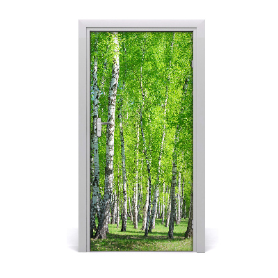 Self-adhesive door sticker Birch forest