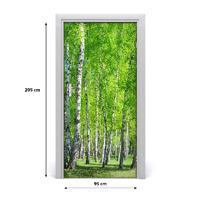 Self-adhesive door sticker Birch forest