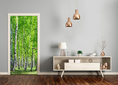 Self-adhesive door sticker Birch forest