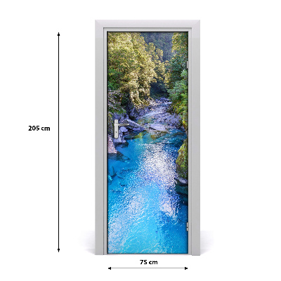 Self-adhesive door sticker River in the forest