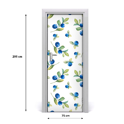 Self-adhesive door sticker Blueberries