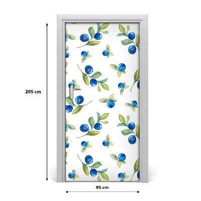 Self-adhesive door sticker Blueberries