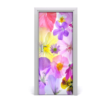 Self-adhesive door veneer Colorful flowers