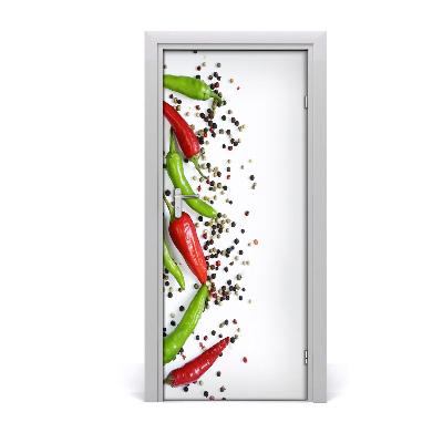 Self-adhesive door sticker Chilli peppers