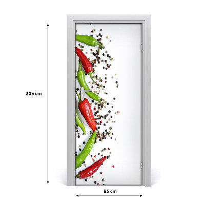 Self-adhesive door sticker Chilli peppers