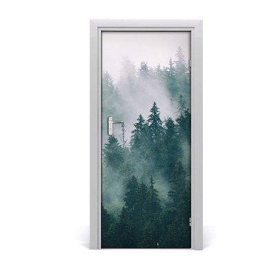 Door wallpaper Fog over the forest