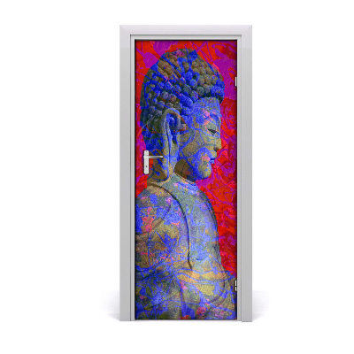 Self-adhesive door sticker Buddha abstraction