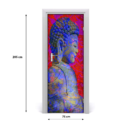 Self-adhesive door sticker Buddha abstraction