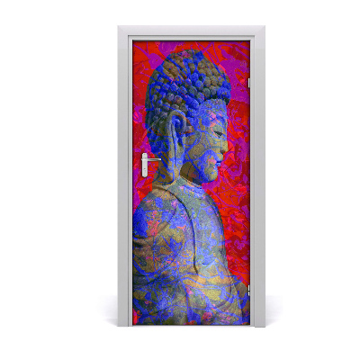 Self-adhesive door sticker Buddha abstraction