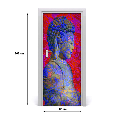 Self-adhesive door sticker Buddha abstraction